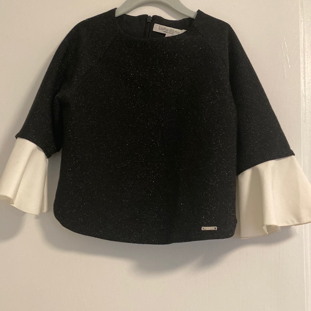 Loredana italy black glitter kids top in Size 7